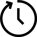 Icône d'une horloge avec flèche allant dans le sens des aiguilles d'une montre