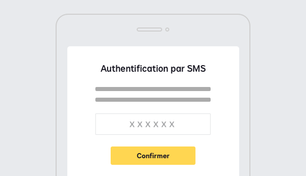 Capture d'écran montrant l'authentification par SMS ou par appel avec DocuSign Identify.